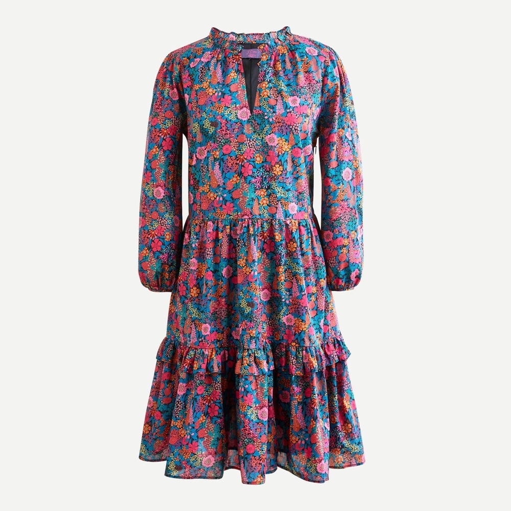 Ruffleneck tiered popover dress in Liberty® Ciara print
Item AR594